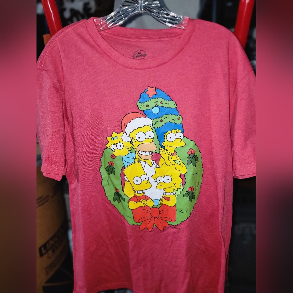 Simpsons Family Christmas Kids T-Shirt - Red